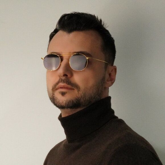 NEW CUTLER AND GROSS CG1268GPLS 001 GOLD PURPLE SUNGLASSES - Picture 2 of 10